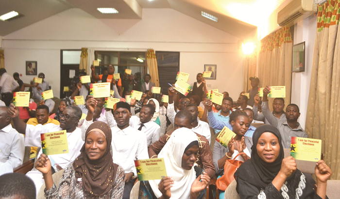  A section of the participants pledging for peaceful elections